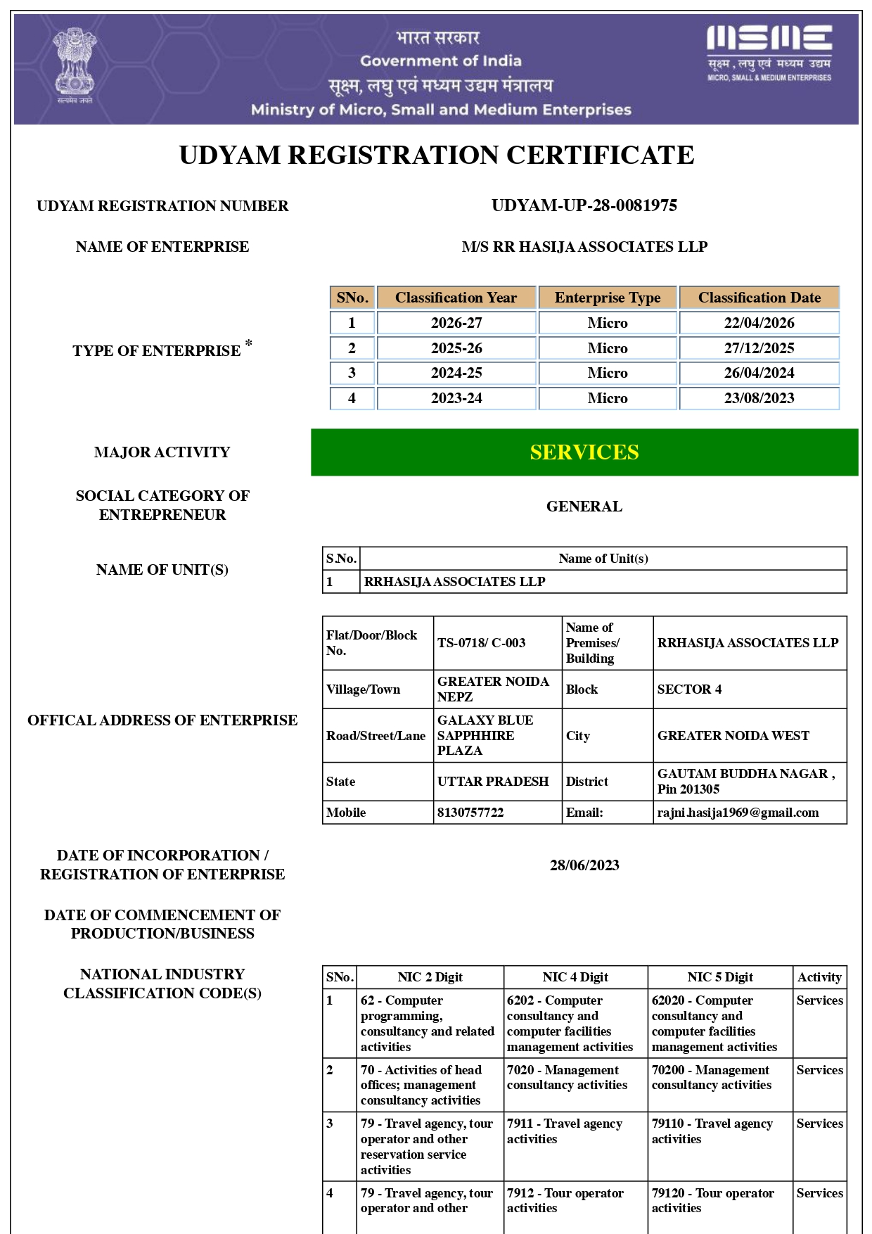 certificate of incorporation